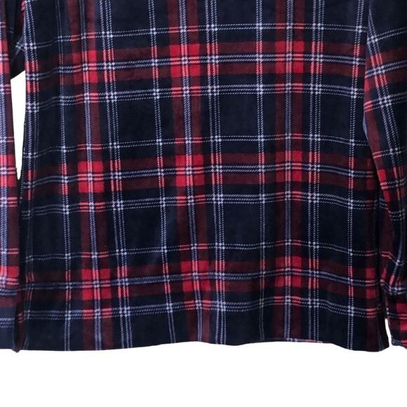 Nautica Women's Plaid Pajama Top XS Long Sleeve Sleepwear Red Navy Checkered - Picture 5 of 9